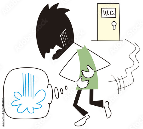 下痢に苦しむ男性