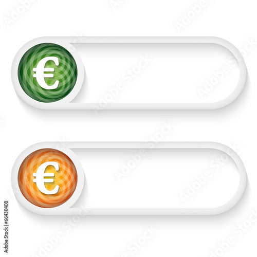 set of two buttons for entering  text with euro symbol