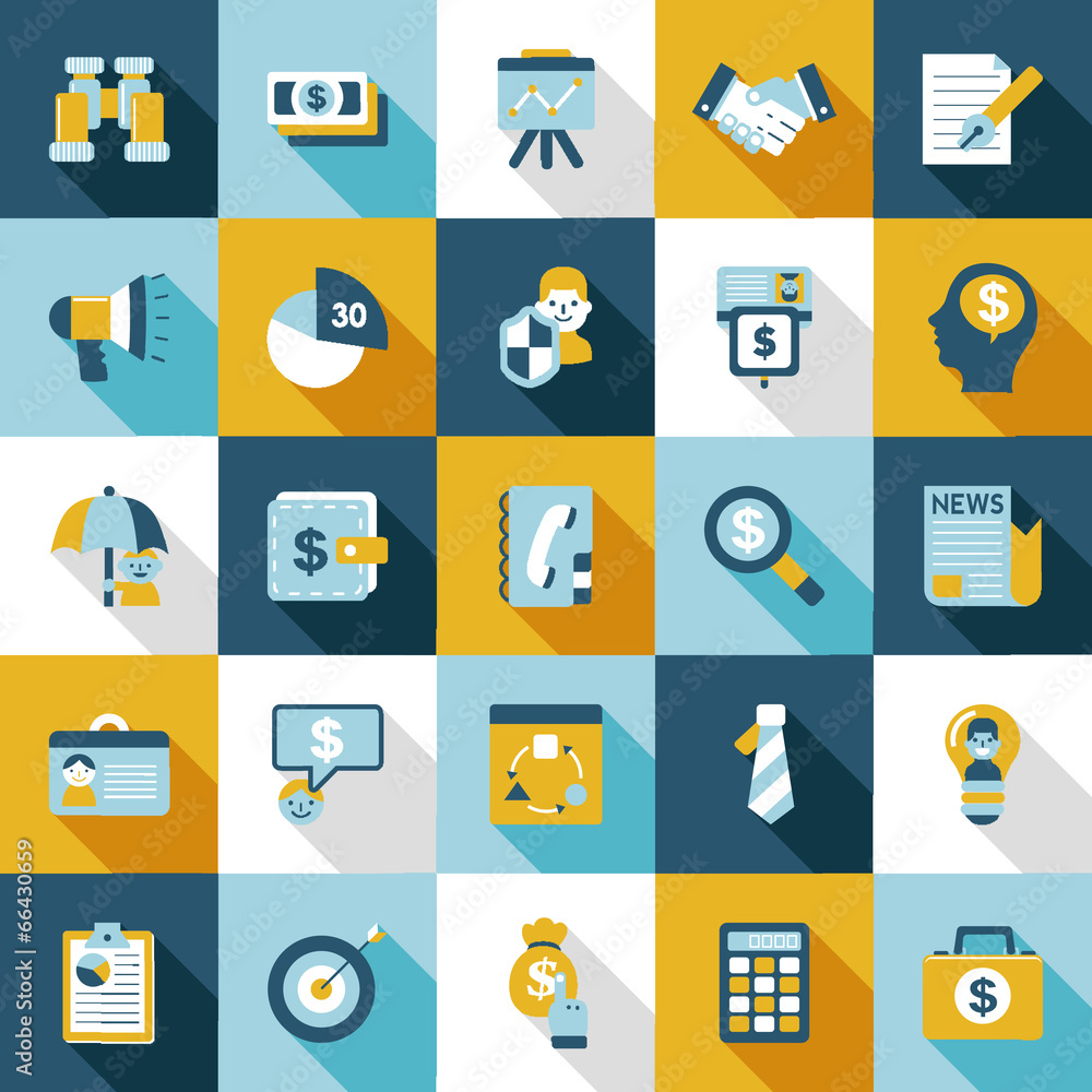 set of retro flat business icon set of retro flat business icon