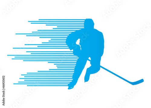 Hockey player silhouette vector background concept