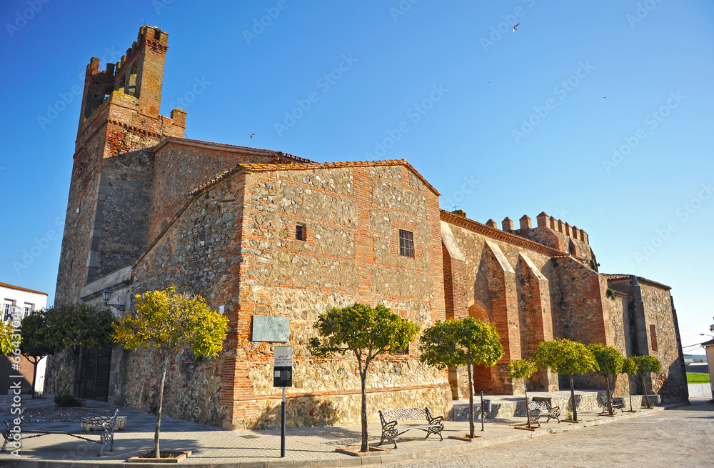 Iglesia del Salvador, Calzadilla de los Barros, Badajoz, España Stock Photo  | Adobe Stock