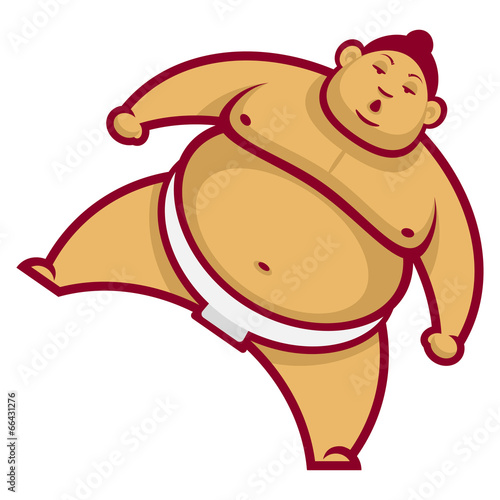 Sumo wrestler with raised leg