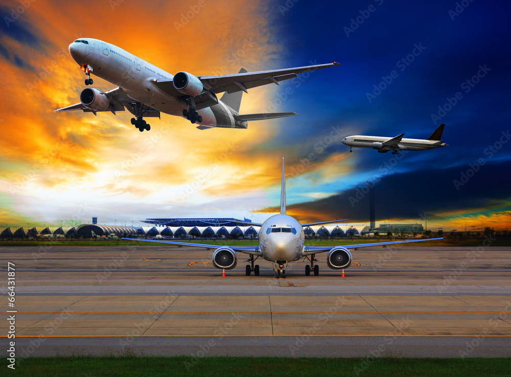 Fototapeta premium passenger plane in international airport use for air transport a