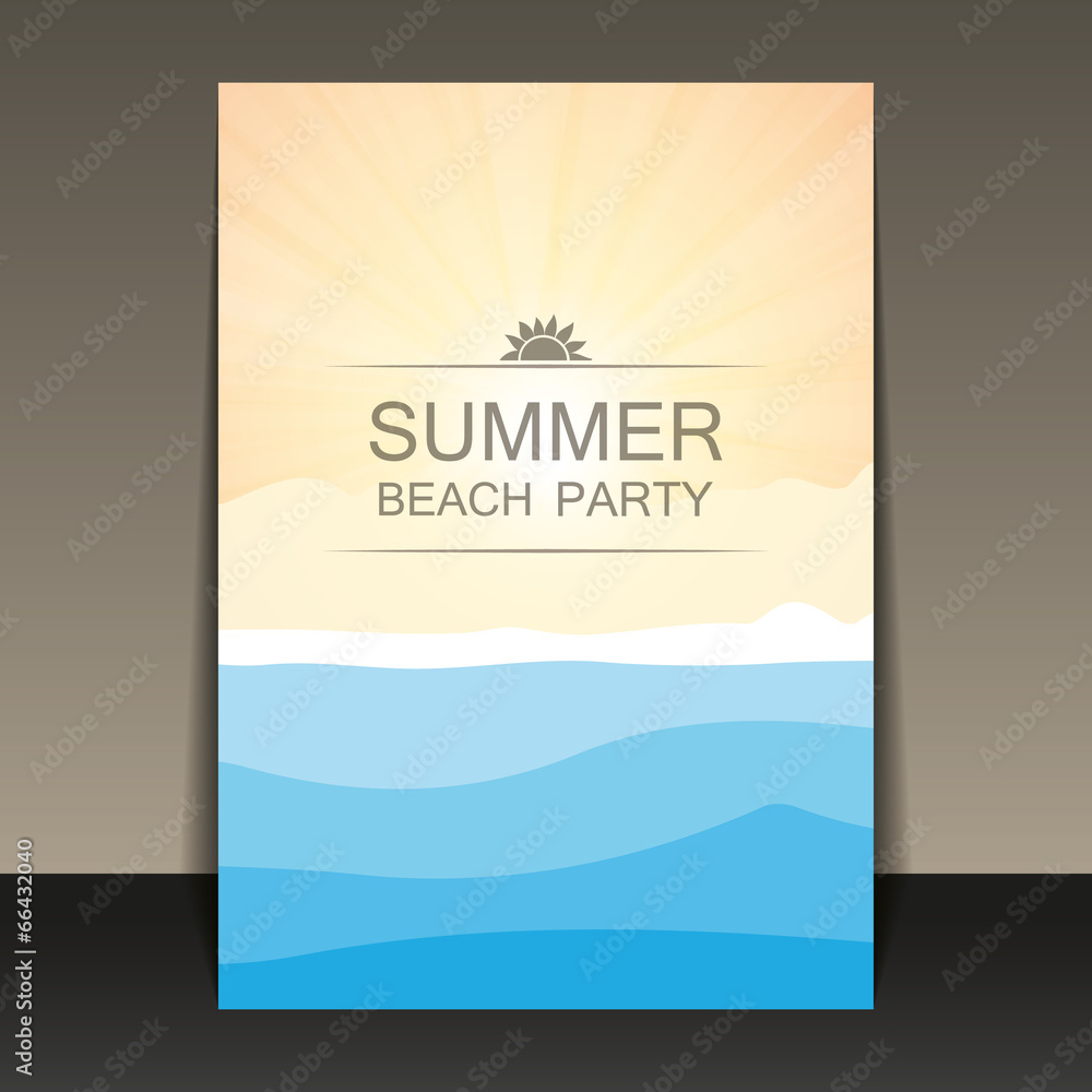Fototapeta premium Abstract Summer Party Card, Cover or Flyer Template