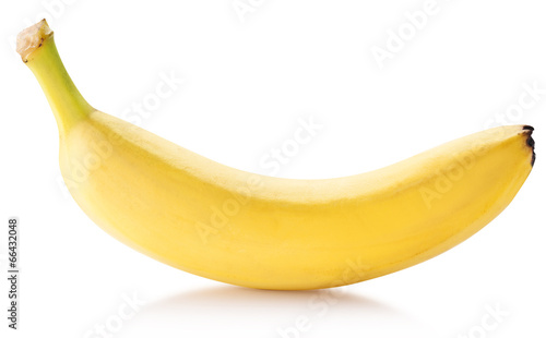 Banana fruit over white.