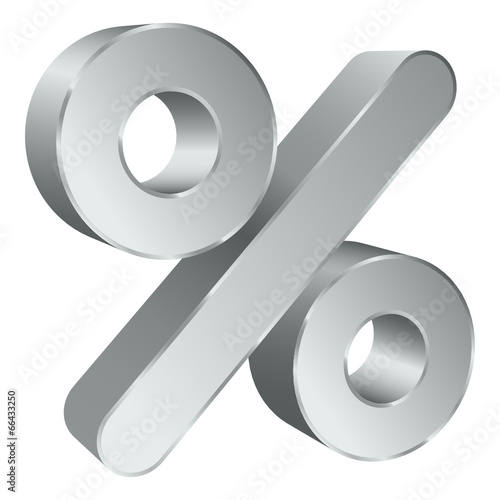 Sale Silver/Grey Percent Sign 3D