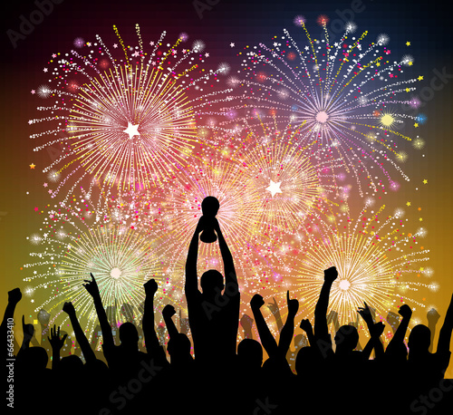 World cup soccer Winners Celebration-Vector