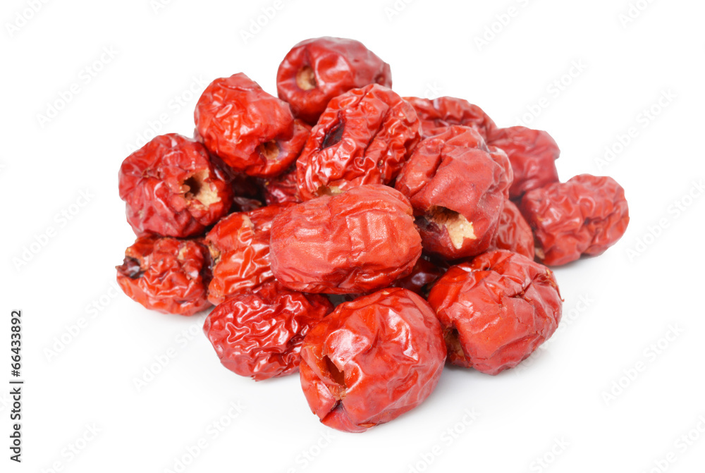 Red jujube isolated on white background Red jujube isolated on white background