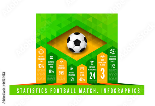 Soccer ball with brasil flag in triangle style