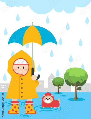 Little boy in raincoat B © kyuree