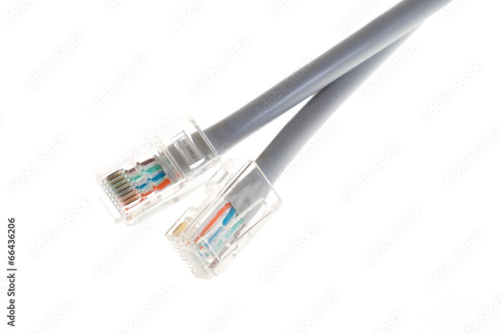 Lan telecommunication cable RJ45 on white background Lan telecommunication cable RJ45 on white background