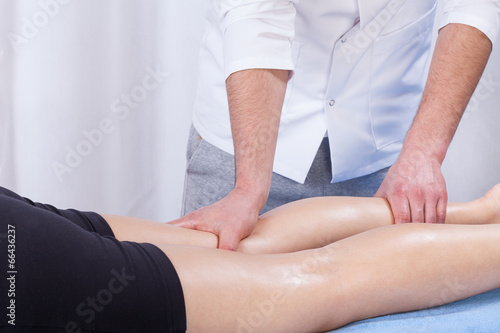 Leg massage in hospital