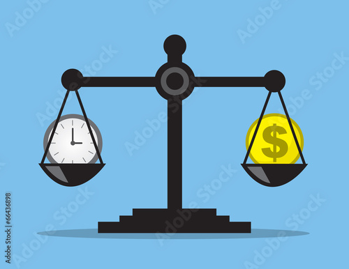 Scale weighing money and time