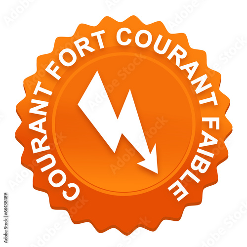 électricien courant fort et faible sur bouton web denté orange