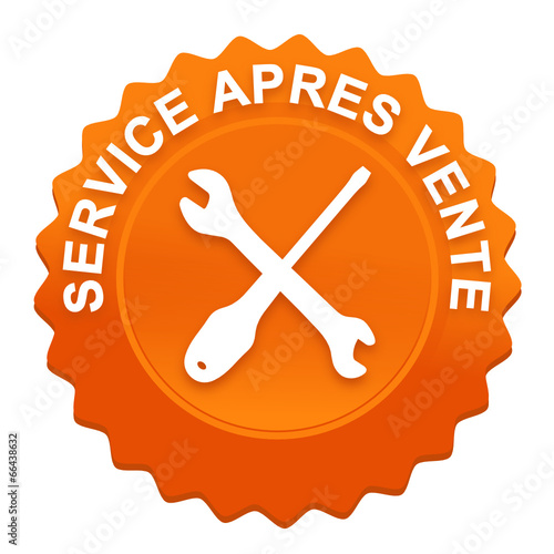 service après vente sur bouton web denté orange