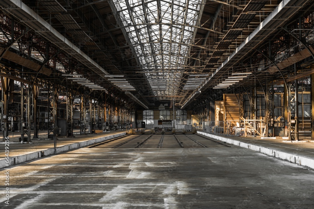 Industrial interior of an old factory