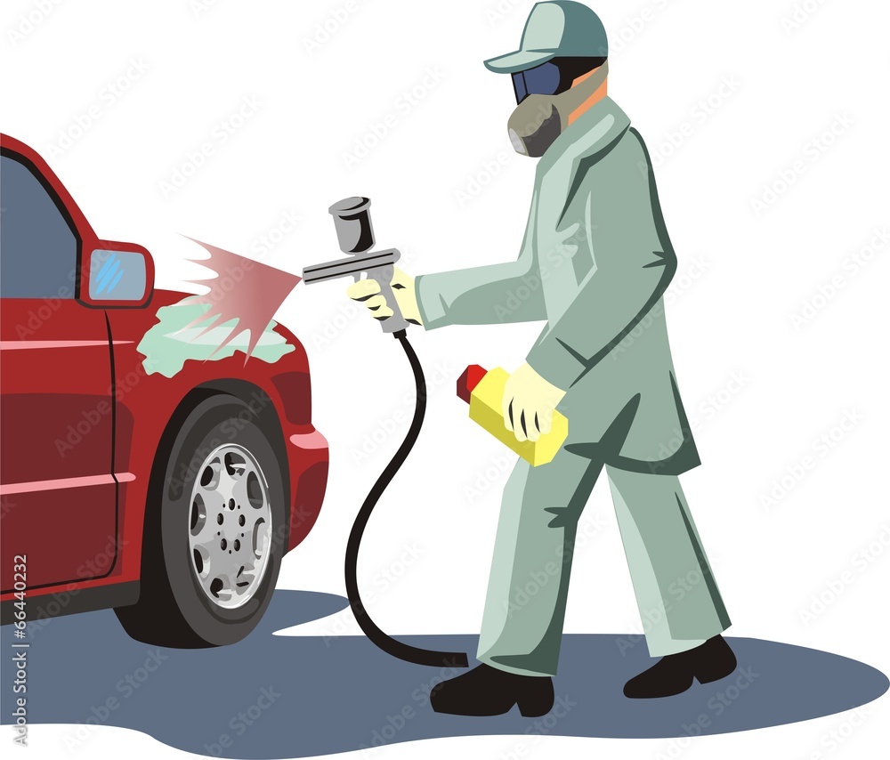 Fototapeta premium master painting a car body