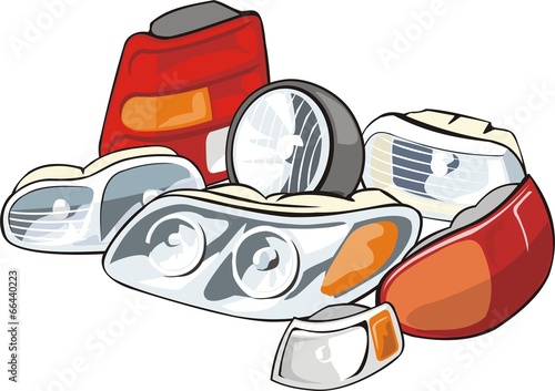 set of car light parts