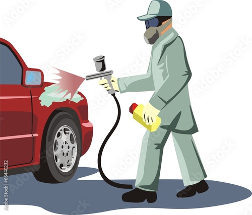 master painting a car body