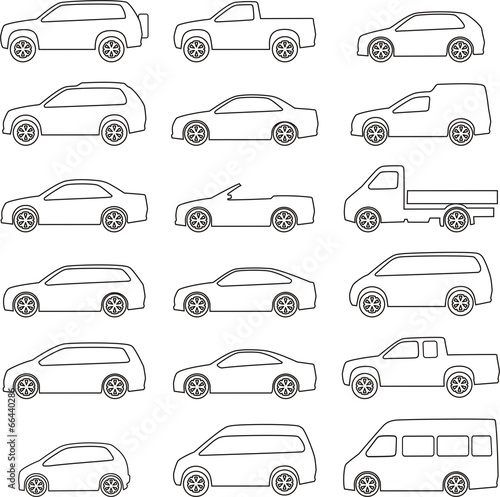 set of circuits with different types of vehicles bodies