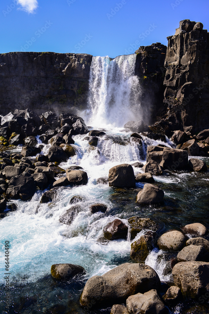 Iceland beautiful landscape with waterfall Iceland beautiful landscape with waterfall