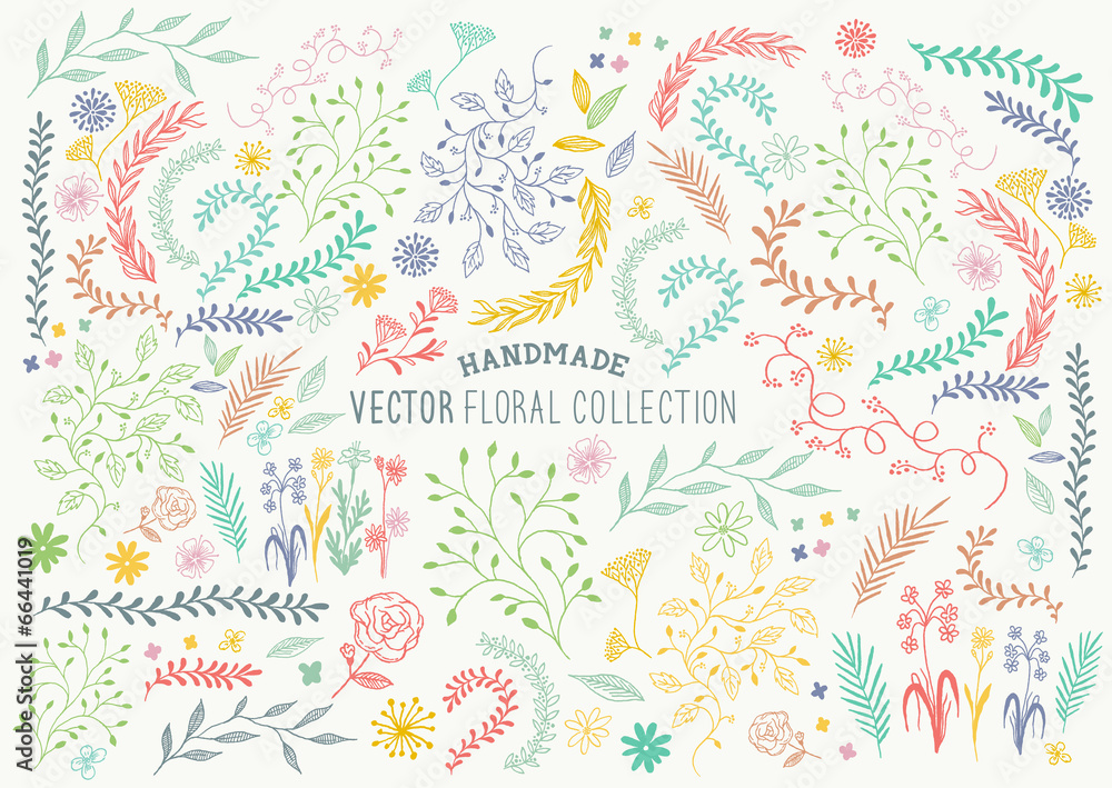 Hand Drawn Floral Set Hand Drawn Floral Set