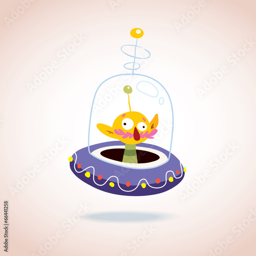 alien character in spaceship