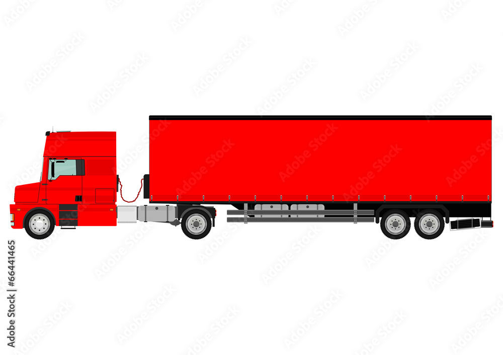Large goods vehicle on a white background. Vector Large goods vehicle on a white background. Vector