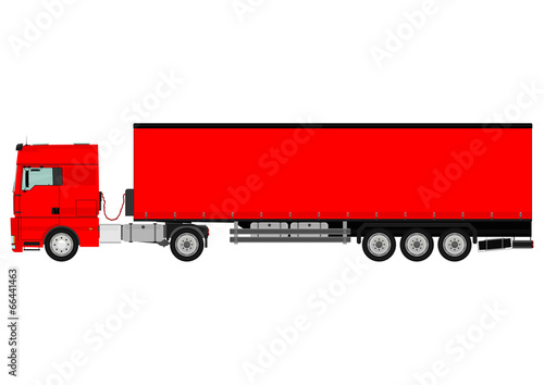 Large goods vehicle on a white background. Vector