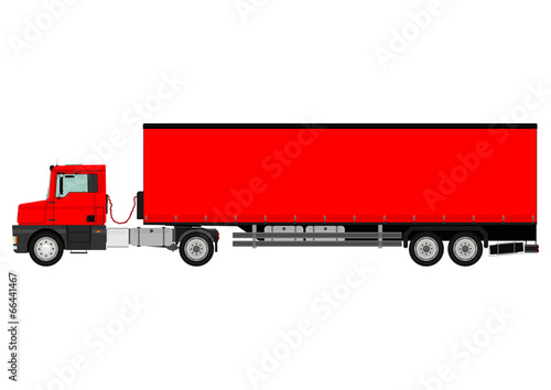 Large goods vehicle on a white background. Vector