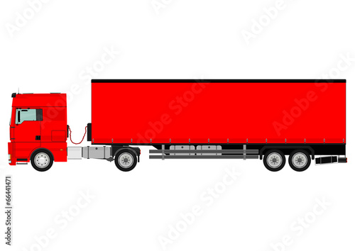 Large goods vehicle on a white background. Vector