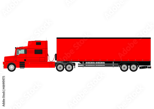 Large goods vehicle on a white background. Vector
