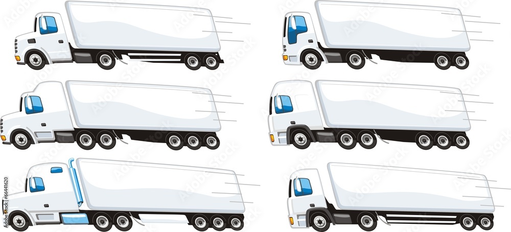 set of trucks for transportation of goods for different purposes set of trucks for transportation of goods for different purposes