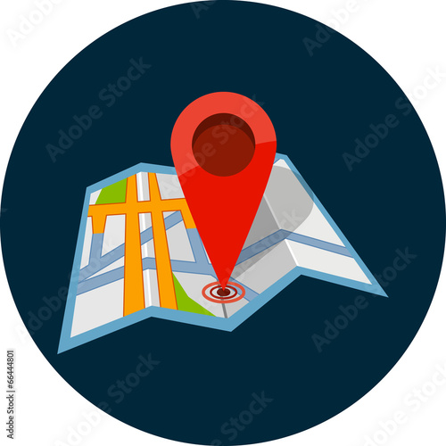 Vector map pin pointer