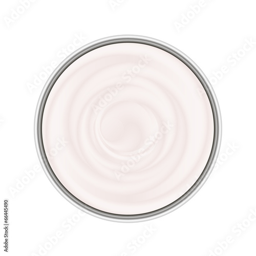 White cream, top view vector illustration