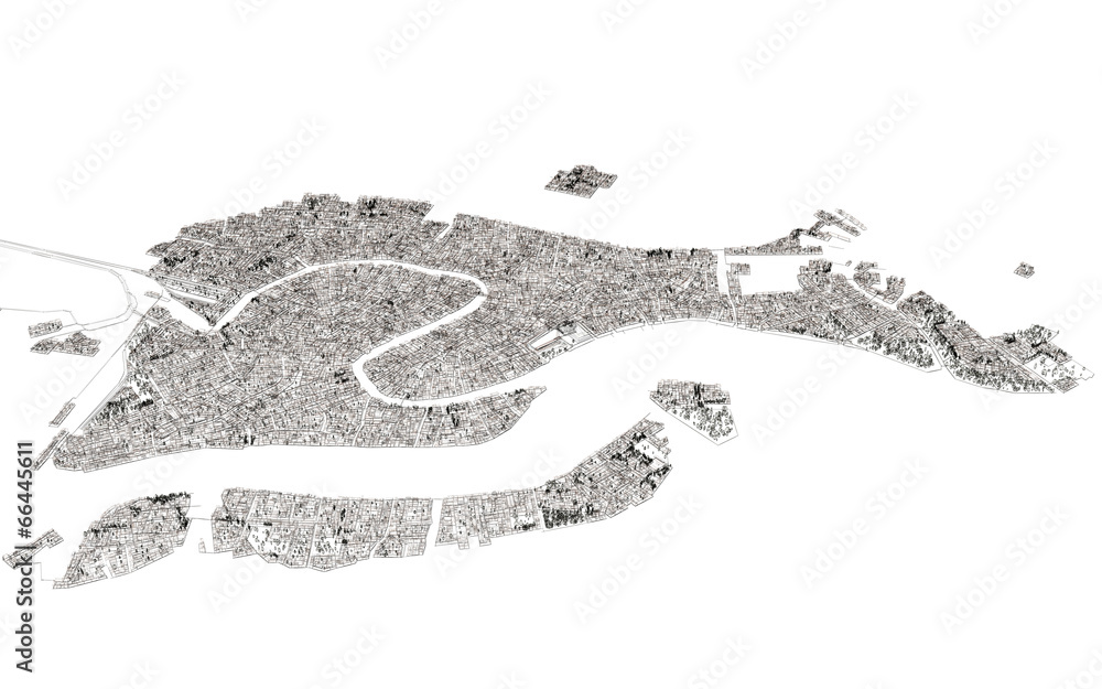 Obraz premium Venezia Laguna 3d Mappa Cartina (Serenissima)