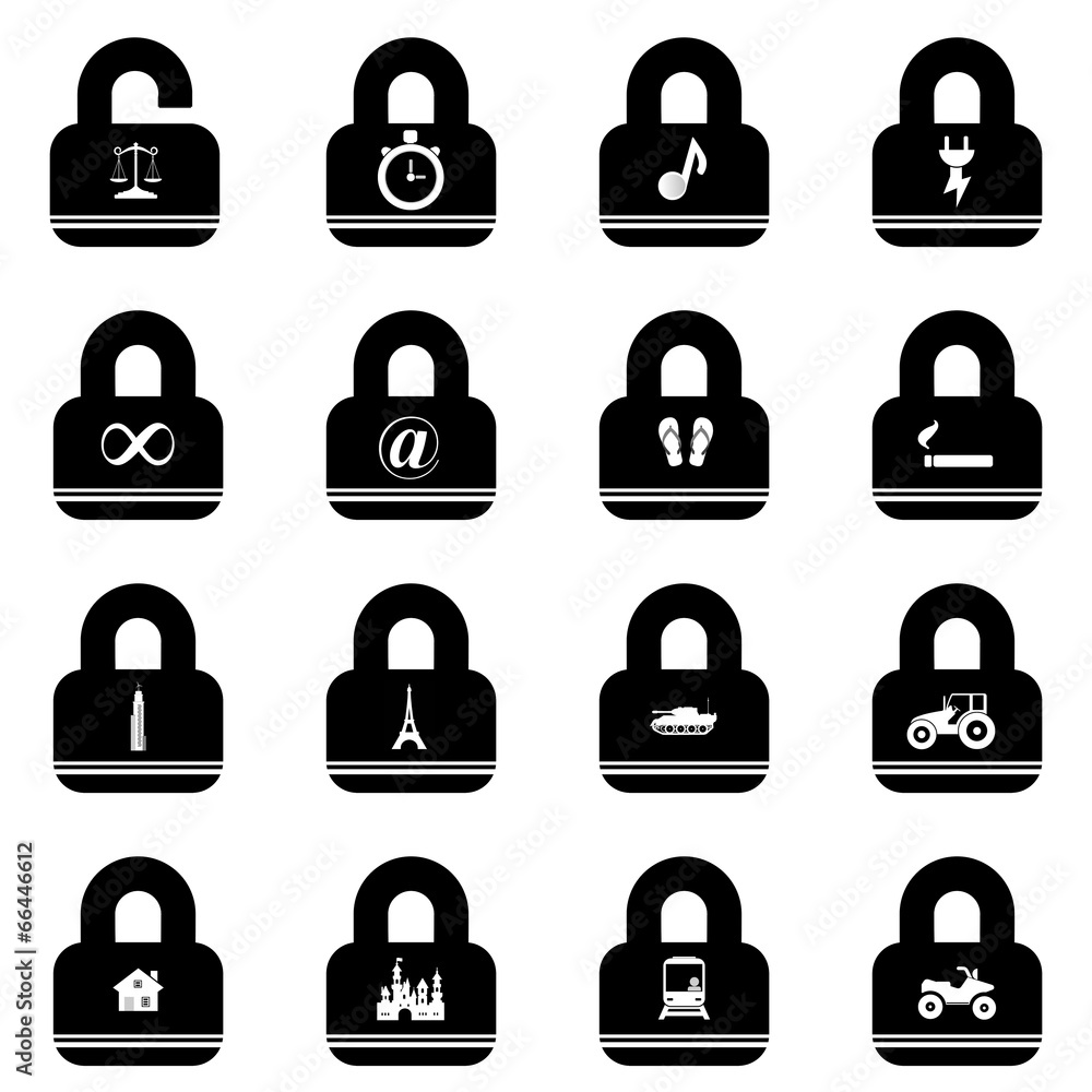 Symboles dans 16 cadenas Symboles dans 16 cadenas