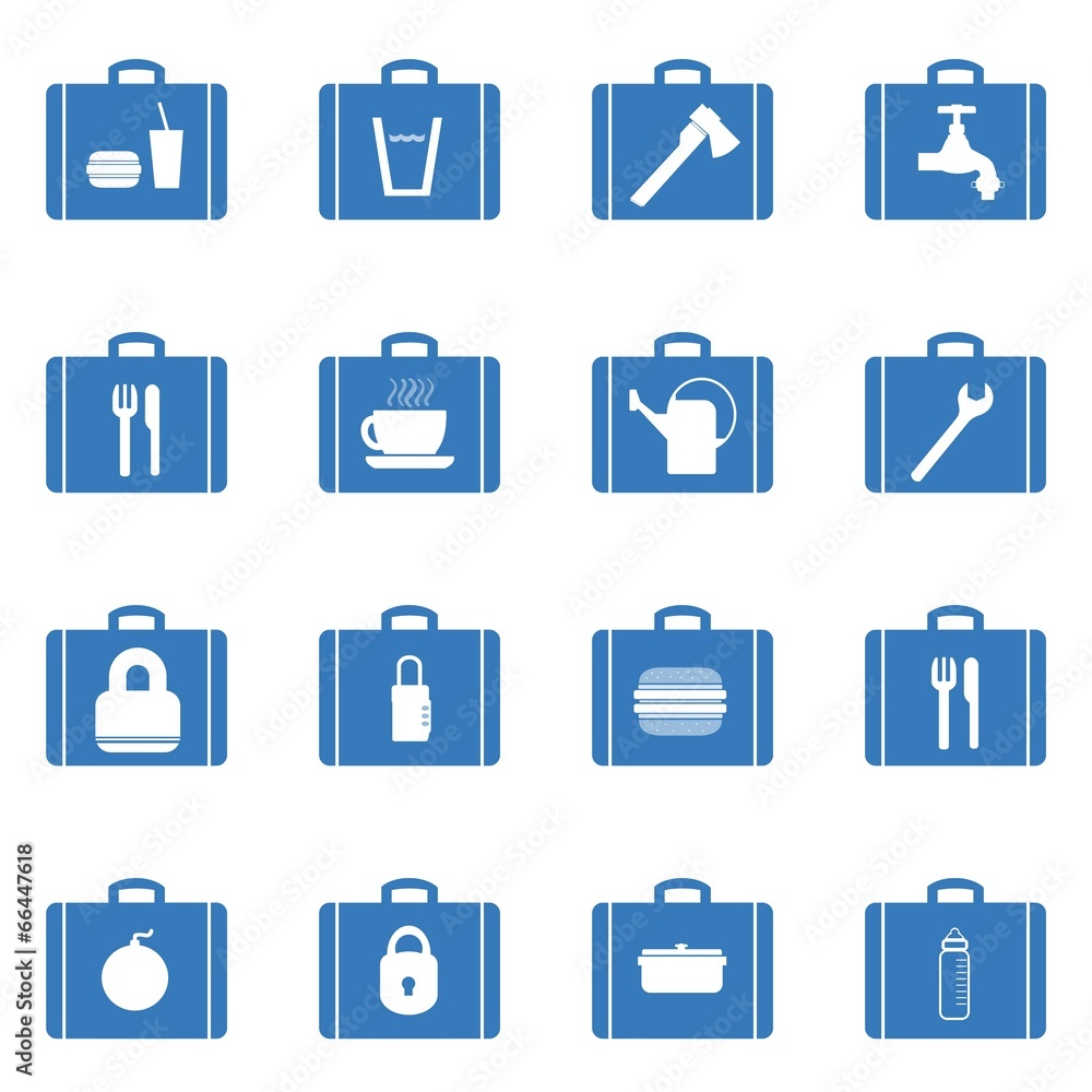 Symboles sur 16 valises Symboles sur 16 valises