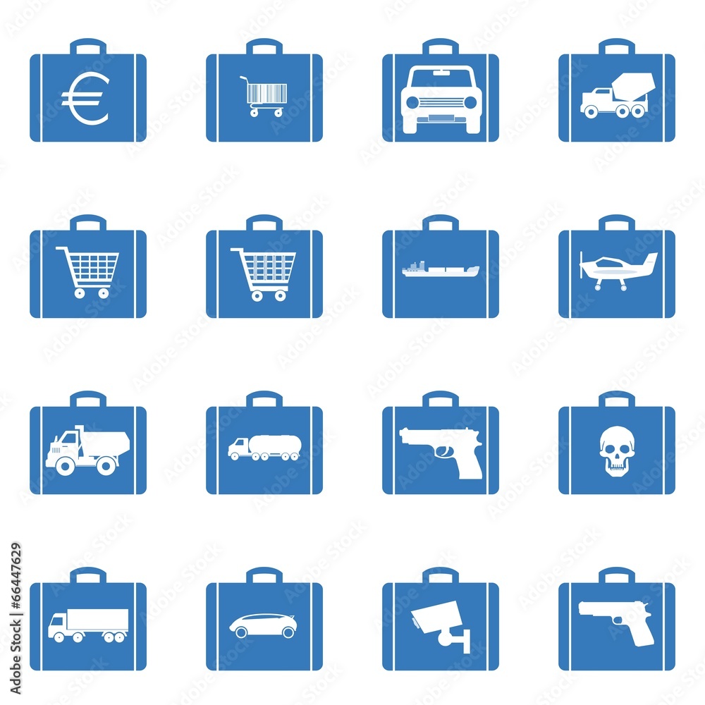 Symboles sur 16 valises Symboles sur 16 valises