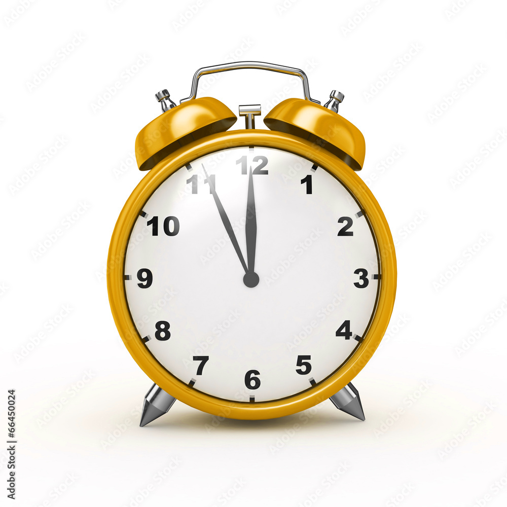 3d Alarm Clock (Yellow) - isolated 3d Alarm Clock (Yellow) - isolated