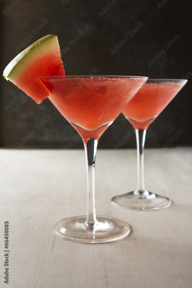 Watermelon martini cocktail drinks with space for text Watermelon martini cocktail drinks with space for text