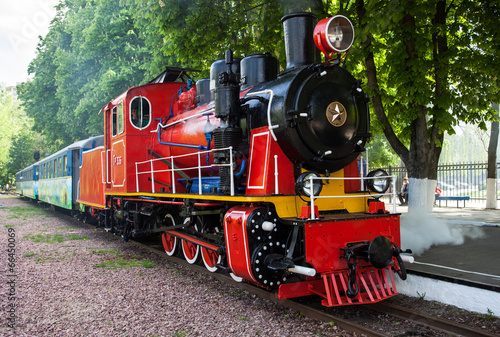 Steam locomotive blowing off the steam