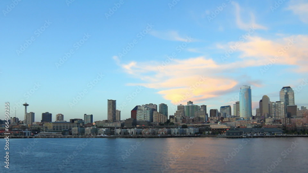 Seattle Ferry Ride Side View Cityscape Tilt Shift Seattle Ferry Ride Side View Cityscape Tilt Shift