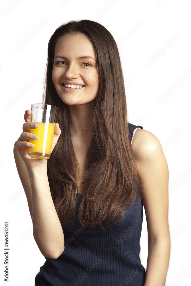 Beautiful girl with orange juice Beautiful girl with orange juice