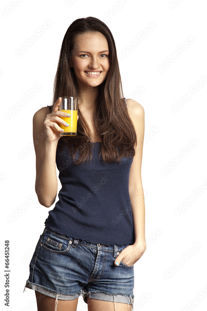 Beautiful girl with orange juice Beautiful girl with orange juice