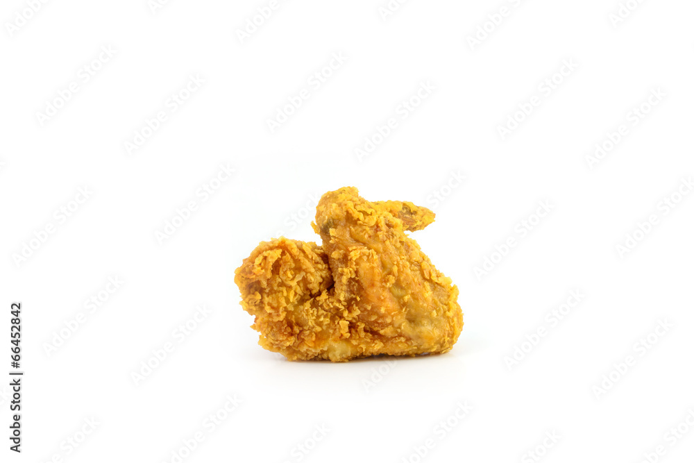 Fried chicken on white background Fried chicken on white background