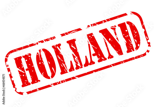 HOLLAND red stamp text on white