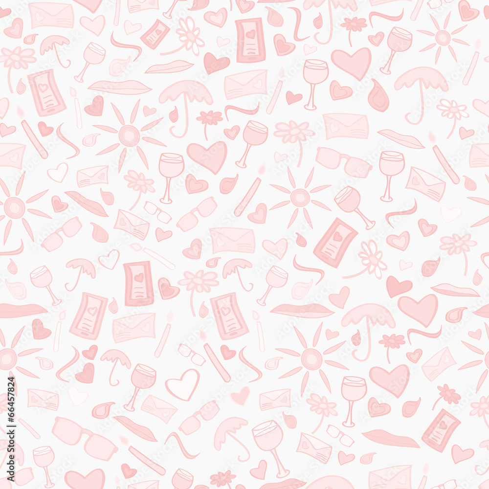 Doodle vector seamless love pattern