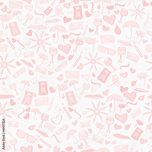 Doodle vector seamless love pattern