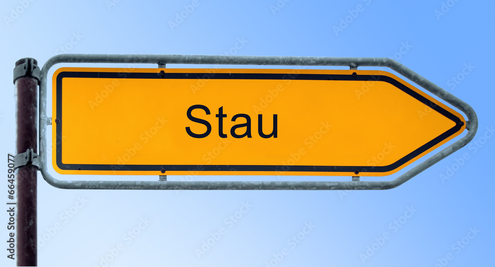 Strassenschild 6 - Stau